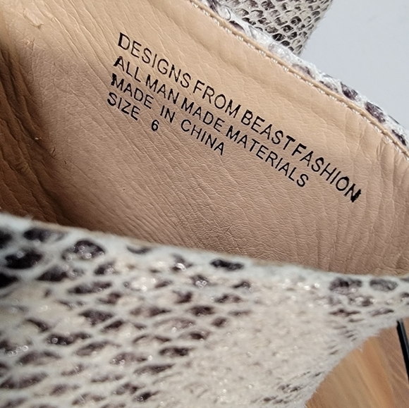 Beast Fashion Snakeskin Print Western Mule Booties Size 6 - Picture 16 of 17